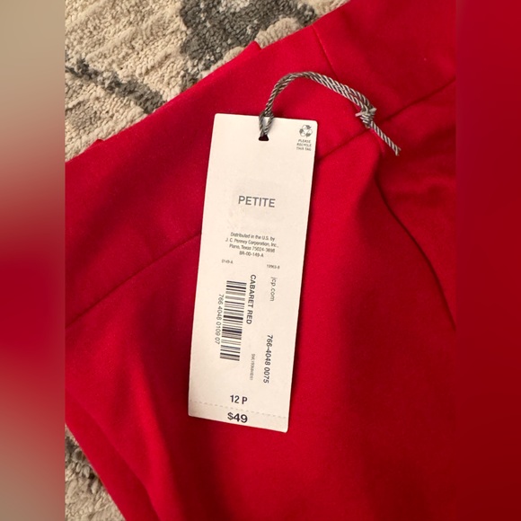 LIZ Claiborne - RED Stretch Ponte Pant - AUDRA Straight Leg Mid Rise 12p Petite - Picture 4 of 4